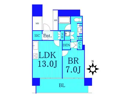 M.M.タワーズ・ザ・サウス(1LDK/8階)の間取り写真