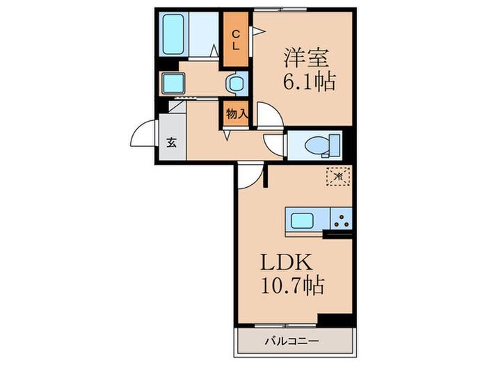 ジラソーレ(1LDK/3階)の間取り写真