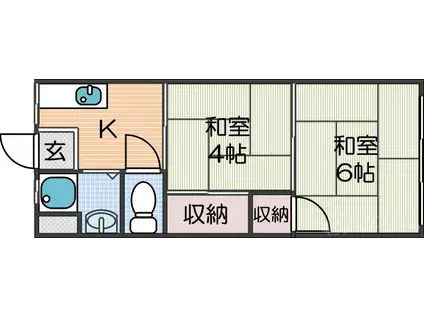 グロー東加賀屋(2K/4階)の間取り写真