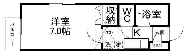 エスプワールM(1K/2階)の間取り写真