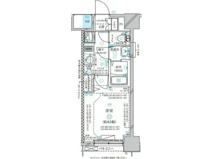 ディアレイシャス名古屋太閤通II(1K/8階)の間取り写真
