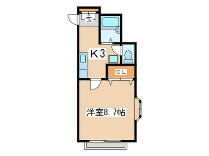 マーブルハイツタカノ(1K/2階)の間取り写真