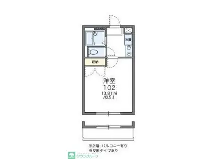 レオパレスぽてとI(1K/1階)の間取り写真