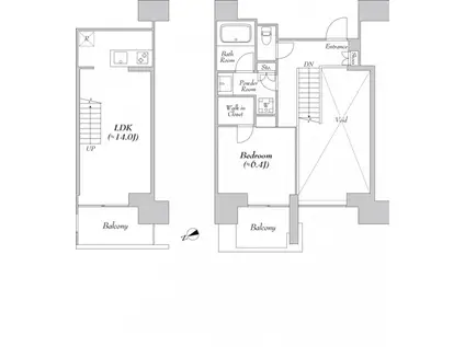 カナルフロント芝浦(1LDK/3階)の間取り写真