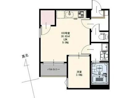 REGALEST仙台長町K(1LDK/1階)の間取り写真