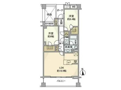 プラウド蘆花公園(2LDK/2階)の間取り写真