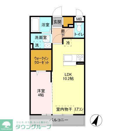 MY TIARA(1LDK/1階)の間取り写真