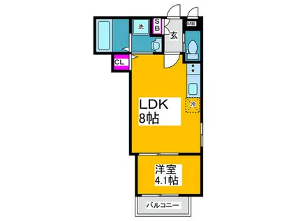 ASTRA SUGIMOTO(1LDK/2階)の間取り写真