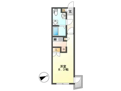 BRANCHE千種公園(ワンルーム/1階)の間取り写真