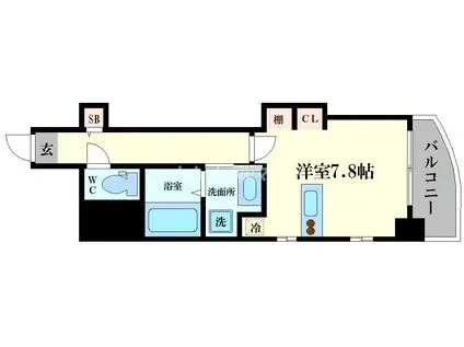 セレーノ新町(ワンルーム/5階)の間取り写真