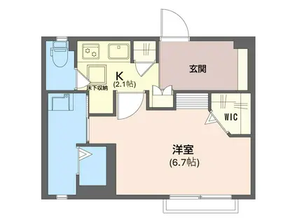 LA CASA DE KINU(1K/1階)の間取り写真