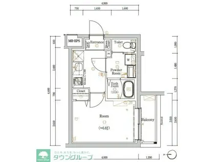 スカイコートソレア新丸子(1K/3階)の間取り写真