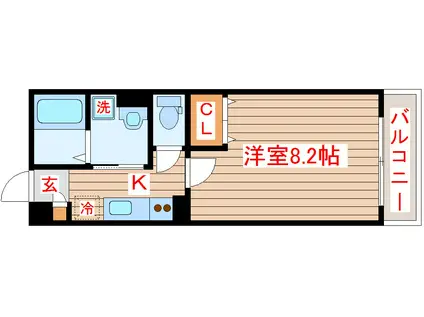 バリューII(1K/2階)の間取り写真