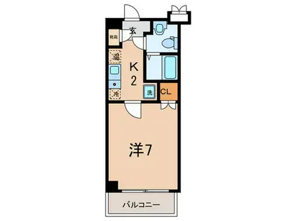 スカイヒル名谷(1K/7階)の間取り写真