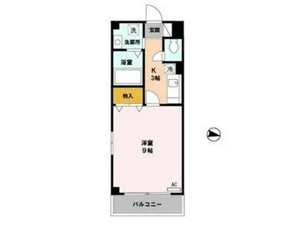 ブルーコート(ワンルーム/1階)の間取り写真