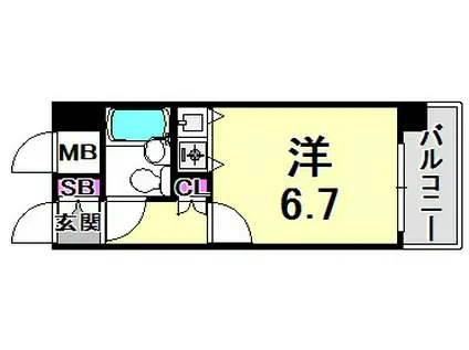 朝日プラザαポート神戸(ワンルーム/8階)の間取り写真