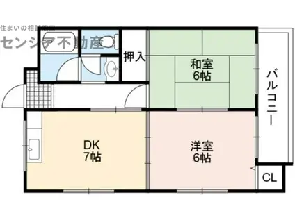 マンション・コスモ(2DK/3階)の間取り写真