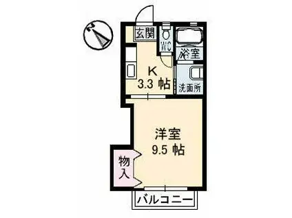 アメニックス福山10番館(1K/1階)の間取り写真