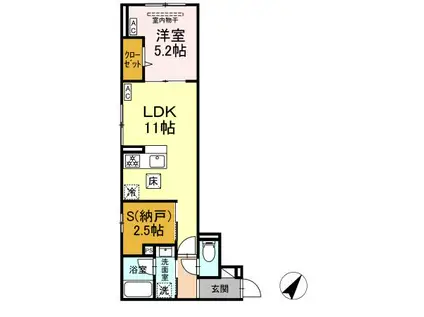 セレスティア下丸子(1LDK/1階)の間取り写真