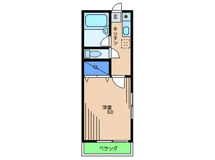 フォーレスト壱番館(1K/1階)の間取り写真