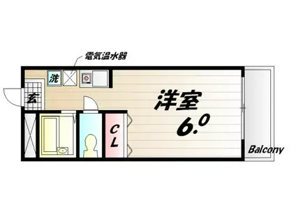 ユニックス神戸西(1K/3階)の間取り写真