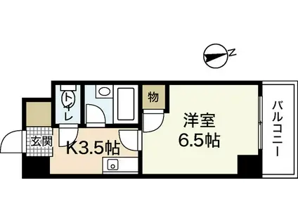 ソレイユ平和大通(1K/8階)の間取り写真