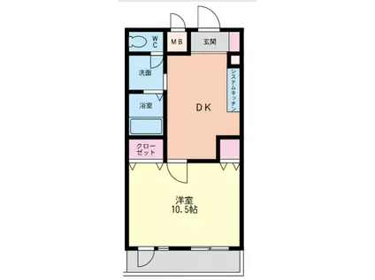 ワイエスセブンハイム(1DK/1階)の間取り写真