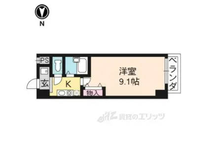 サムパティーク山科(1K/5階)の間取り写真