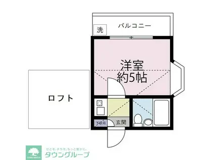 FLATーB(1K/2階)の間取り写真