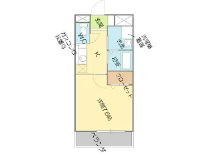 エストサンセール(1K/1階)の間取り写真