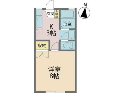 ドエリング(1K/1階)の間取り写真