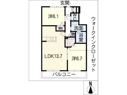 ヘーベルメゾン本町銀座館(2LDK/1階)の間取り写真