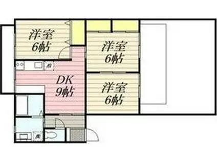 パーフン・デ・ラ・ルーン I(3DK/1階)の間取り写真