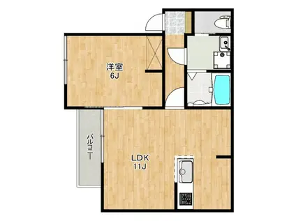 FUJISTA所沢21(1LDK/1階)の間取り写真