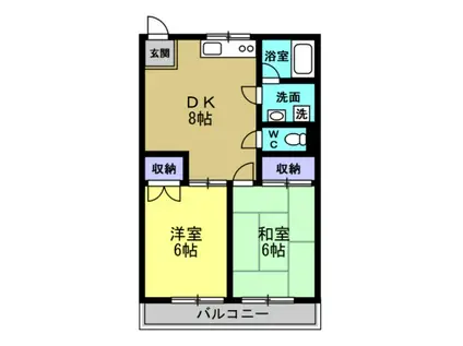 メゾン川瀬(2DK/4階)の間取り写真