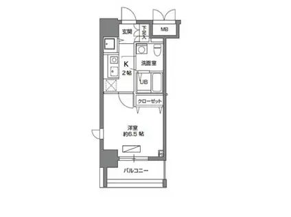 カスタリア三ノ輪(1K/4階)の間取り写真