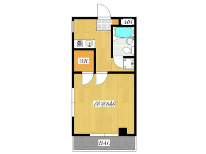 パド・トロア(1K/3階)の間取り写真