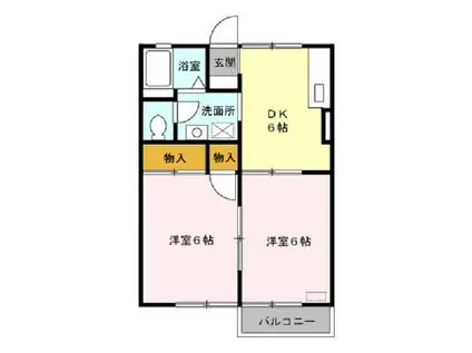 グリーンコーポ(1LDK/1階)の間取り写真