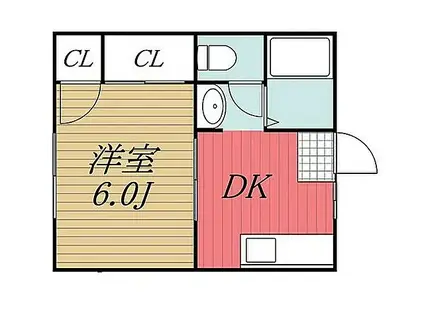 アフロディーテ(1DK/1階)の間取り写真