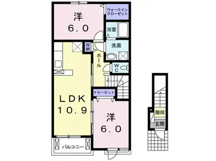 MS GARDEN 田口 I(2LDK/2階)の間取り写真