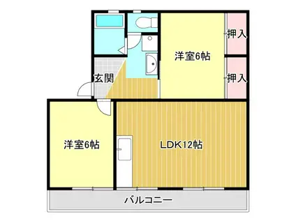 パークハイツ(2LDK/1階)の間取り写真