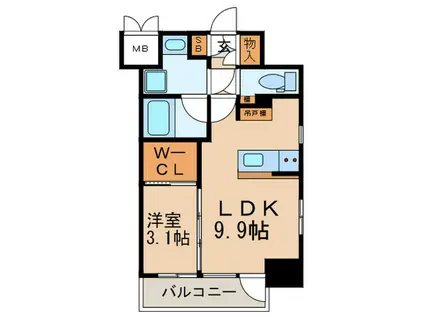 ネストピア天神東III(1LDK/12階)の間取り写真