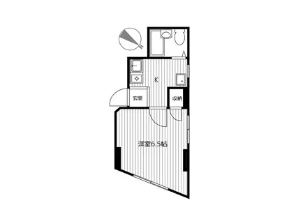 横澤ハイムB(1K/3階)の間取り写真