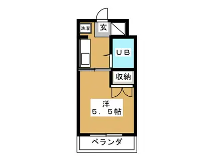 モンシャトー松戸II(1K/1階)の間取り写真