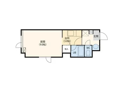 藤井ビル北23条(1K/3階)の間取り写真