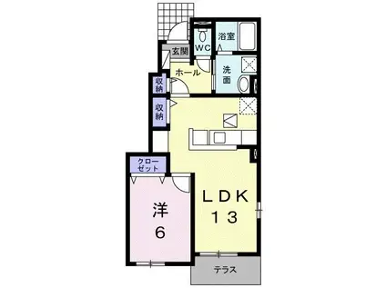 PORTE REGALO I(1LDK/1階)の間取り写真