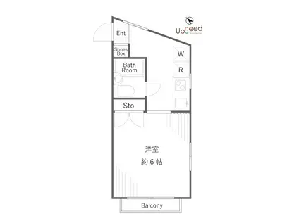 グランドール天神(1K/2階)の間取り写真