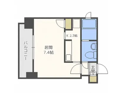 ビッグパレス南4条(1K/6階)の間取り写真