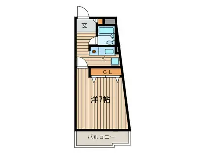 ドール明石(1K/5階)の間取り写真