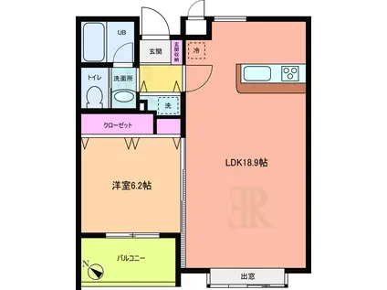 トスカーナヒルズ(1LDK/1階)の間取り写真